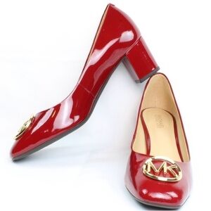 Michael Kors Red Patent Leather Flex Pumps | Size 6.5 | Logo Heels